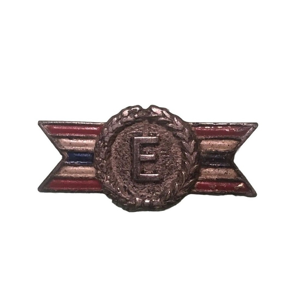 WWII Army Navy E Award Sterling Silver Production Excellence Employee Pin VTG